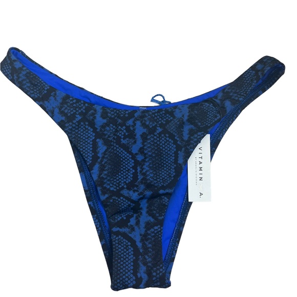 NEW Vitamin A Swim Vinca Snake Print California High Leg Bikini Bottom Small/6 - Picture 6 of 8